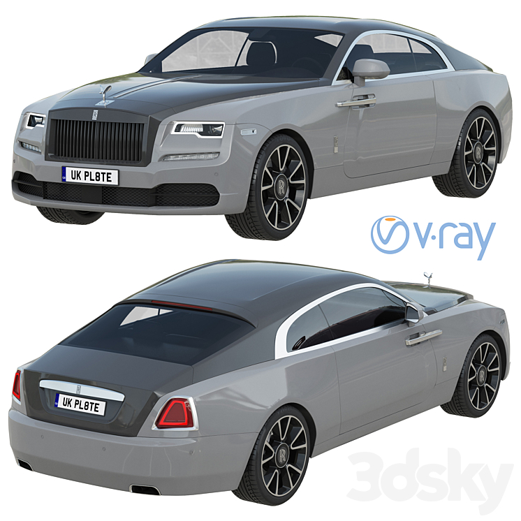 Rolls-Royce Wraith 3DS Max Model - thumbnail 2