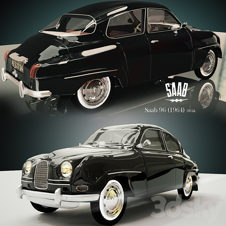 Saab 96 (1960-1964) 38hk 3DS Max - thumbnail 1