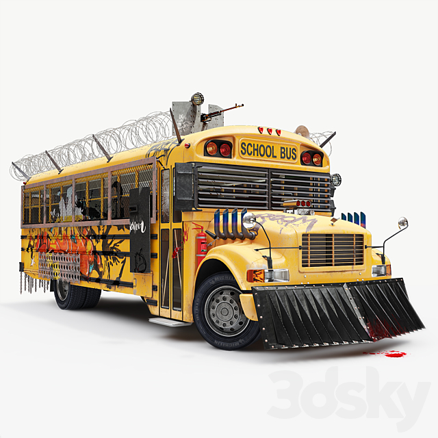 School Bus apocalypse 3DSMax File - thumbnail 1