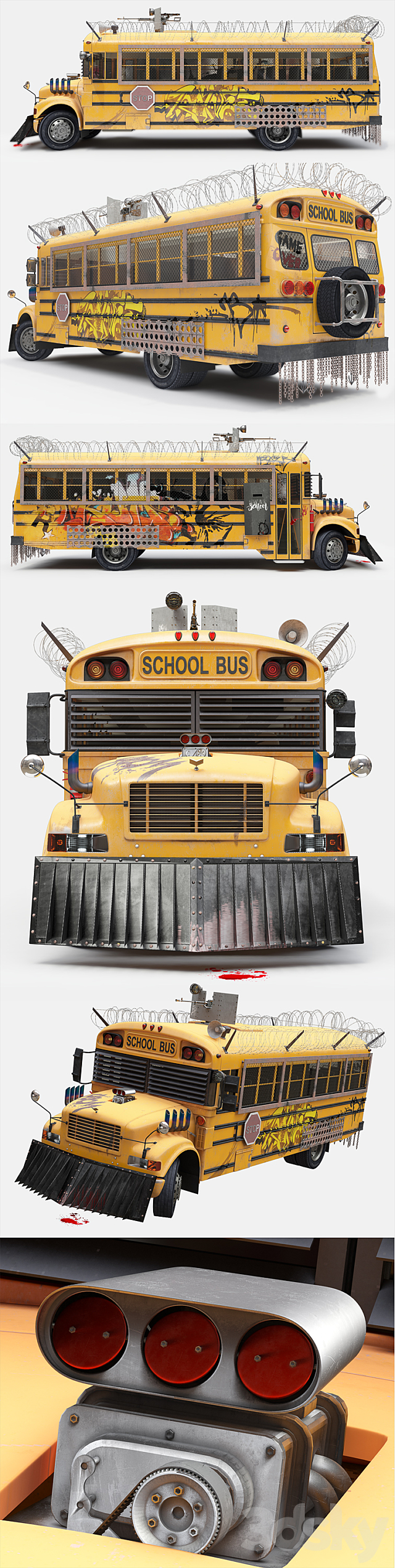 School Bus apocalypse 3DSMax File - thumbnail 2