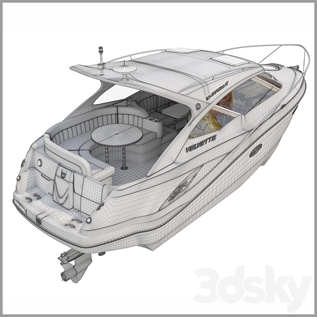 Sea boat 24 ft “Hardtop” model 3DS Max Model - thumbnail 3