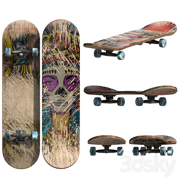 skateboard 3DS Max Model - thumbnail 1