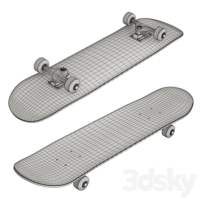 Skateboards 3DS Max Model - thumbnail 2