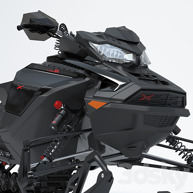 Ski-Doo Renegade X-RS 900 ACE Turbo Snowmobile 3DS Max Model - thumbnail 4