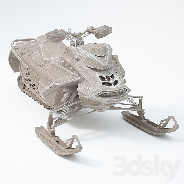 Ski-Doo Renegade X-RS 900 ACE Turbo Snowmobile 3DS Max Model - thumbnail 6