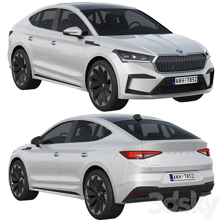 Skoda Enyaq Coupe iV 3DS Max Model - thumbnail 1