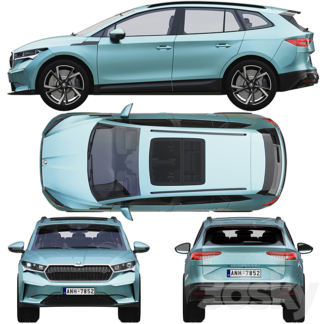 SKODA ENYAQ iV 3DSMax File - thumbnail 3