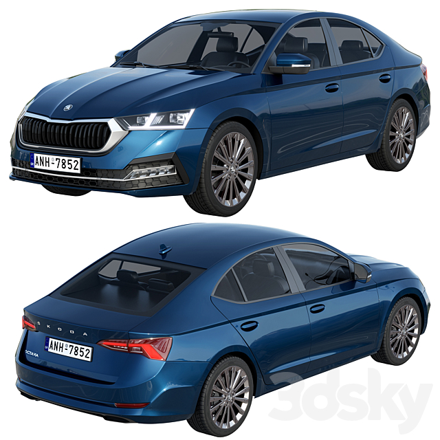 Skoda Octavia 2020 3DS Max Model - thumbnail 2