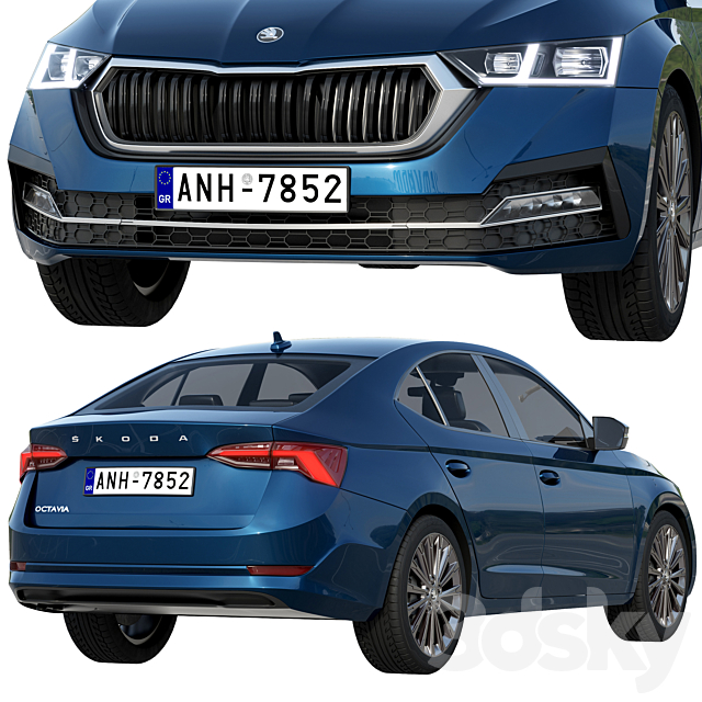 Skoda Octavia 2020 3DS Max Model - thumbnail 4