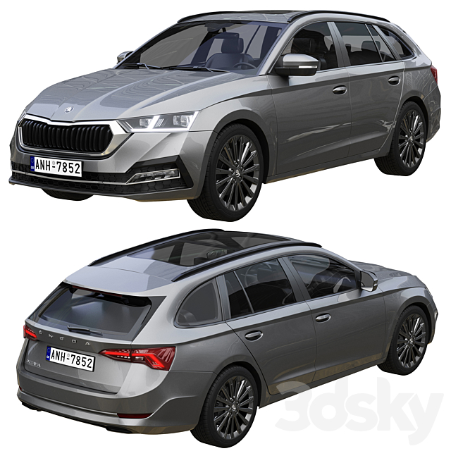 Skoda Octavia Combi 2020 3DS Max Model - thumbnail 2