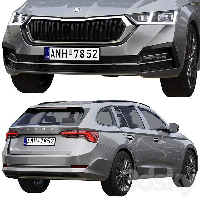 Skoda Octavia Combi 2020 3DS Max Model - thumbnail 4