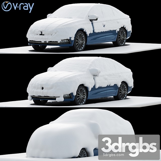 Snow covered cars in the parking lot - thumbnail 1