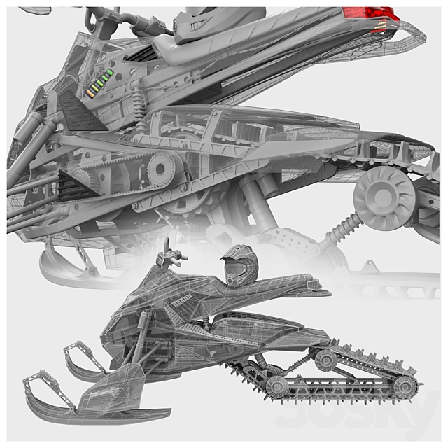 Snowmobile 3DSMax File - thumbnail 4