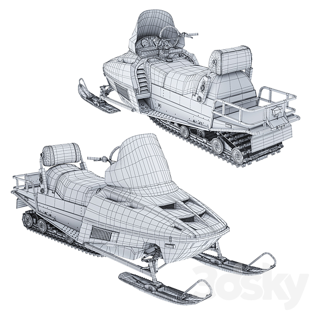 Snowmobile Polaris WIDETRAK LX 3DSMax File - thumbnail 3