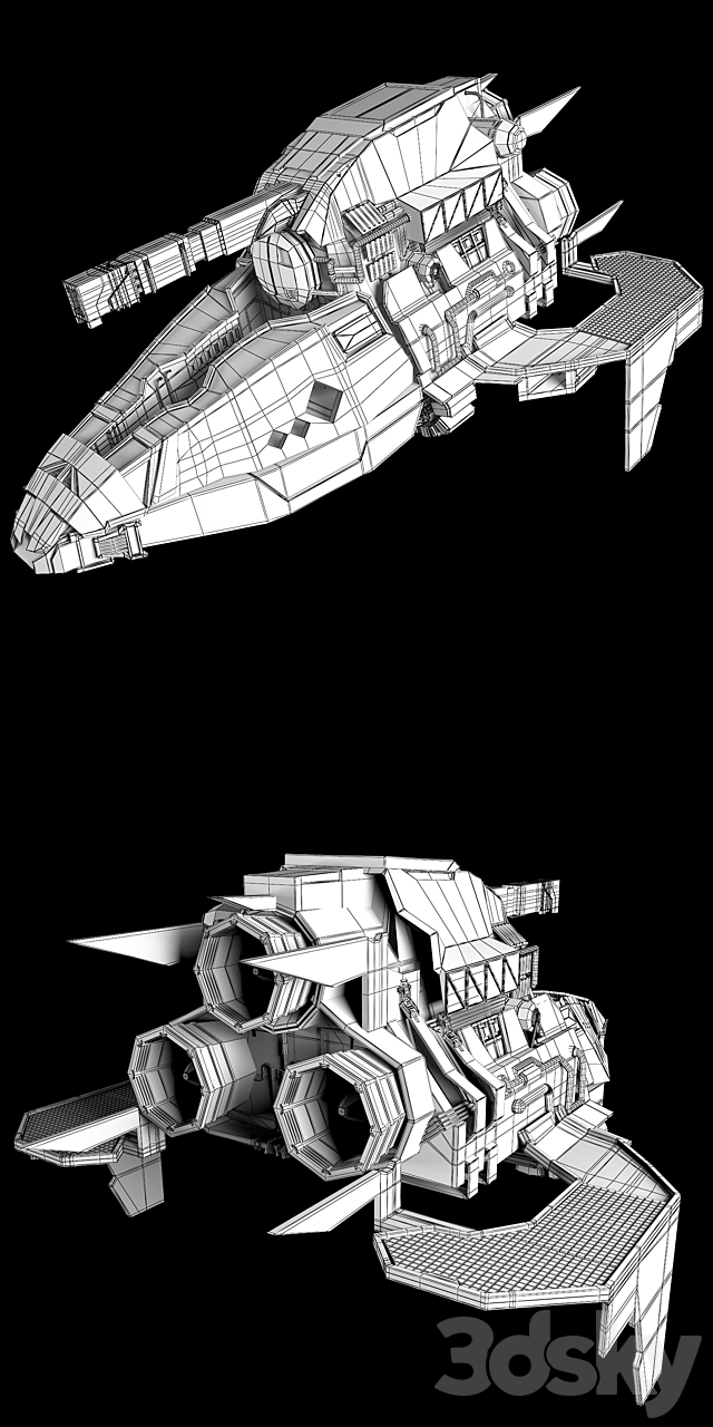 Spaceship 3DS Max Model - thumbnail 3