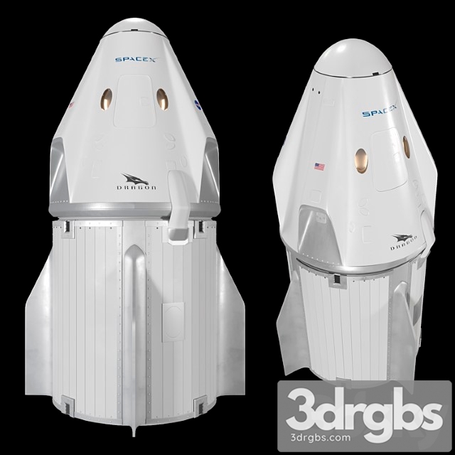 Spacex crew dragon 3dsmax Download - thumbnail 1