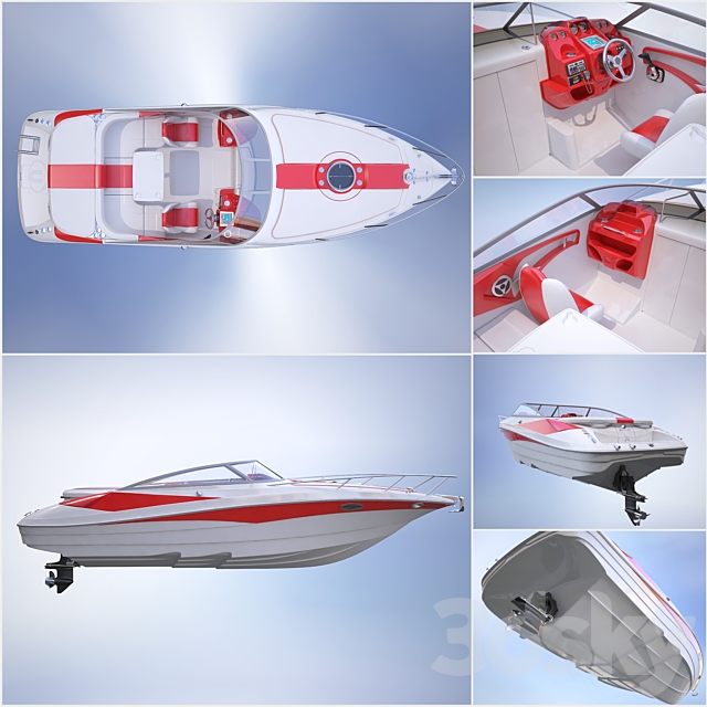 Speed ​​sea boat 3DS Max Model - thumbnail 2