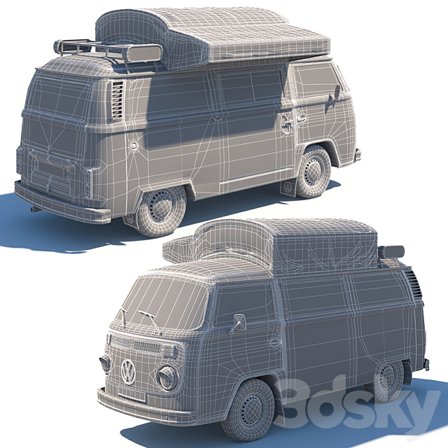 Street coffee car Volkswagen 3DSMax File - thumbnail 3