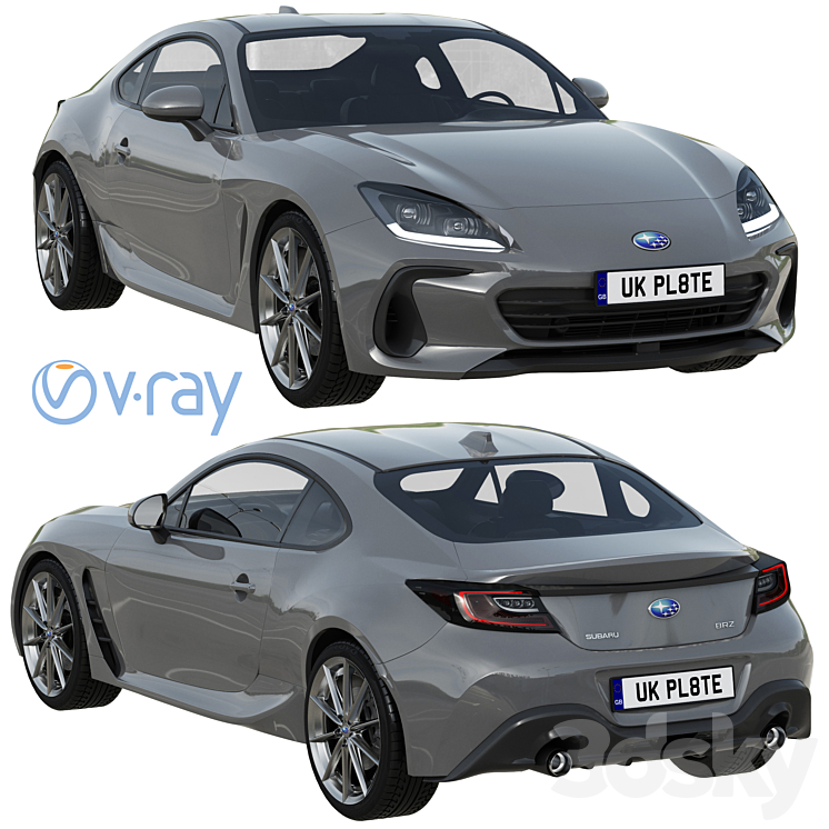 Subaru BRZ 2022 3DS Max Model - thumbnail 1