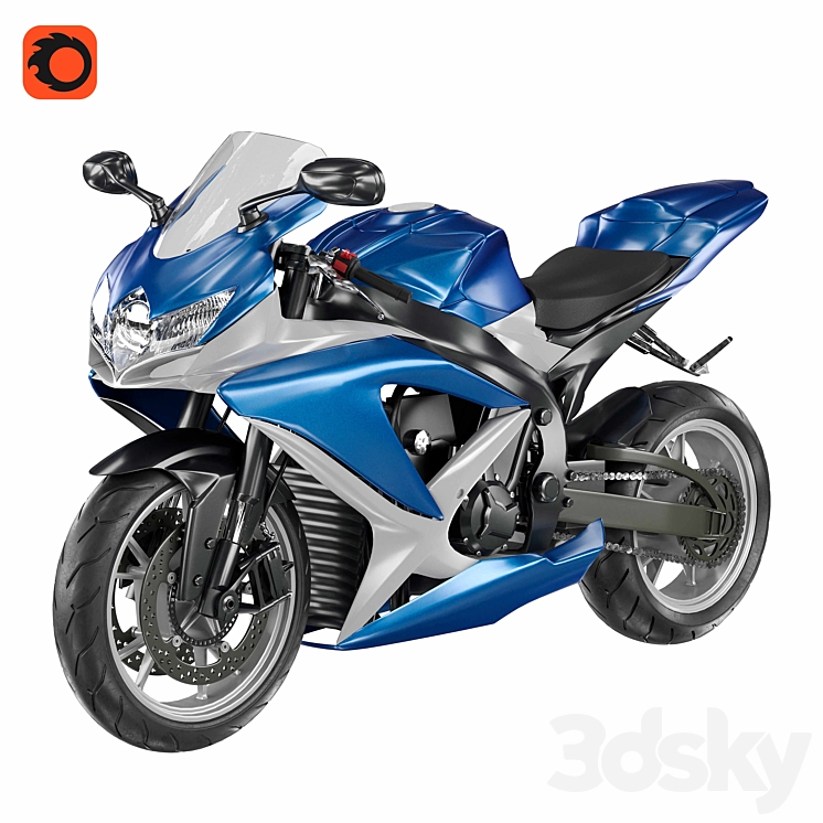 Suzuki GSX 750 3DS Max Model - thumbnail 1