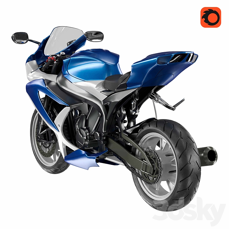 Suzuki GSX 750 3DS Max Model - thumbnail 2