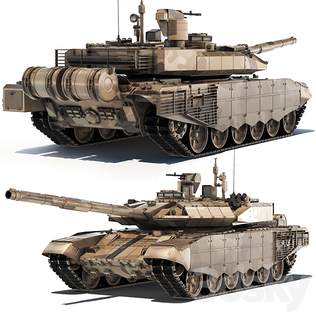 Tank T-90SM 2020 3ds Max - thumbnail 1