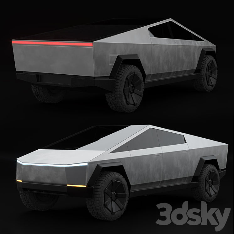 tesla cybertruck 3DS Max - thumbnail 1