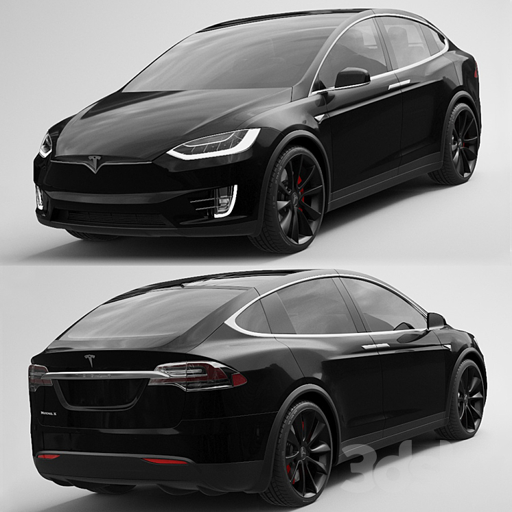 Tesla model x 3DS Max Model - thumbnail 1