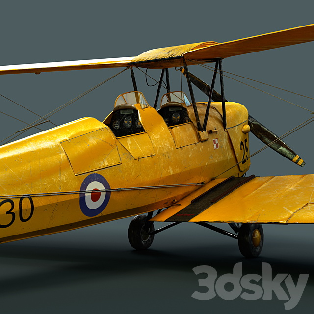 Tiger moth 3DS Max Model - thumbnail 3