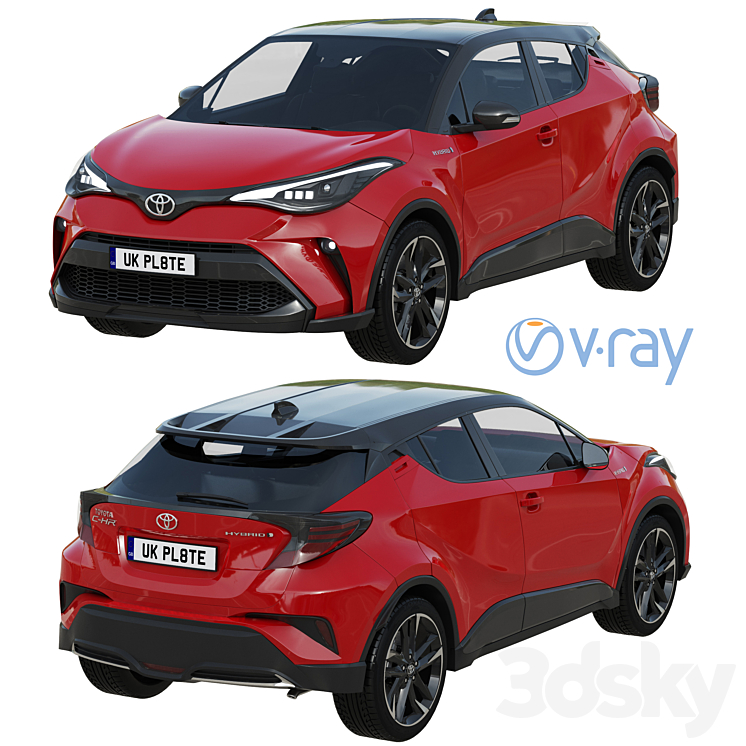 Toyota C-HR 2021 3DS Max - thumbnail 2