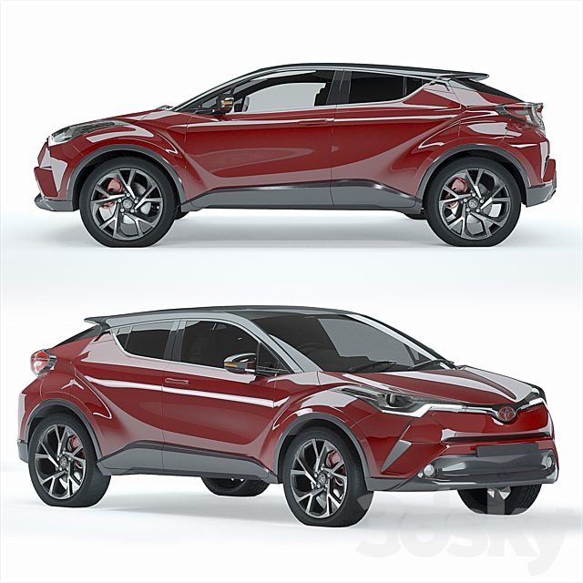 TOYOTA C-HR 3DS Max Model - thumbnail 2