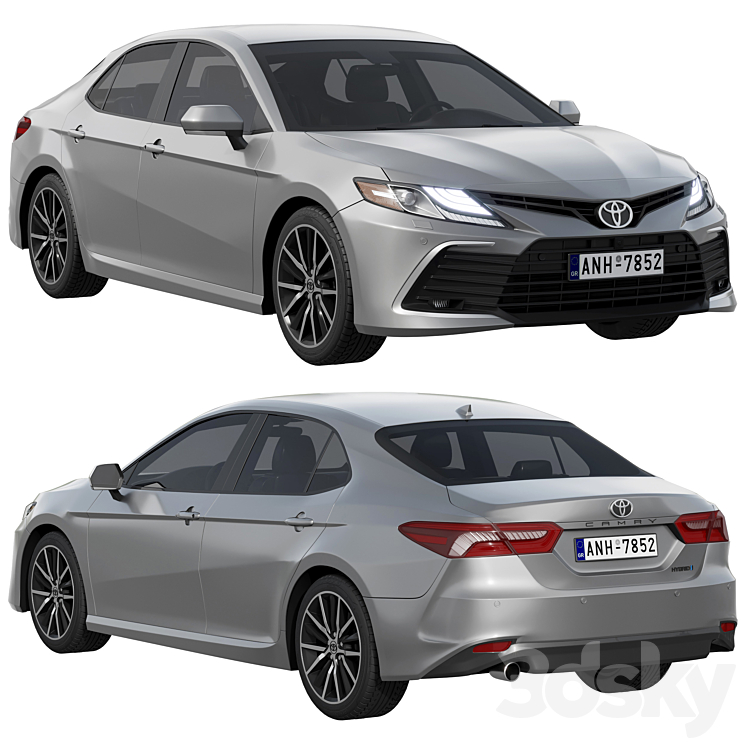 Toyota Camry LE Hybrid 2023 3DS Max Model - thumbnail 1