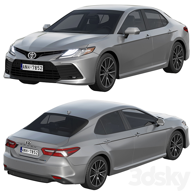 Toyota Camry LE Hybrid 2023 3DS Max Model - thumbnail 2