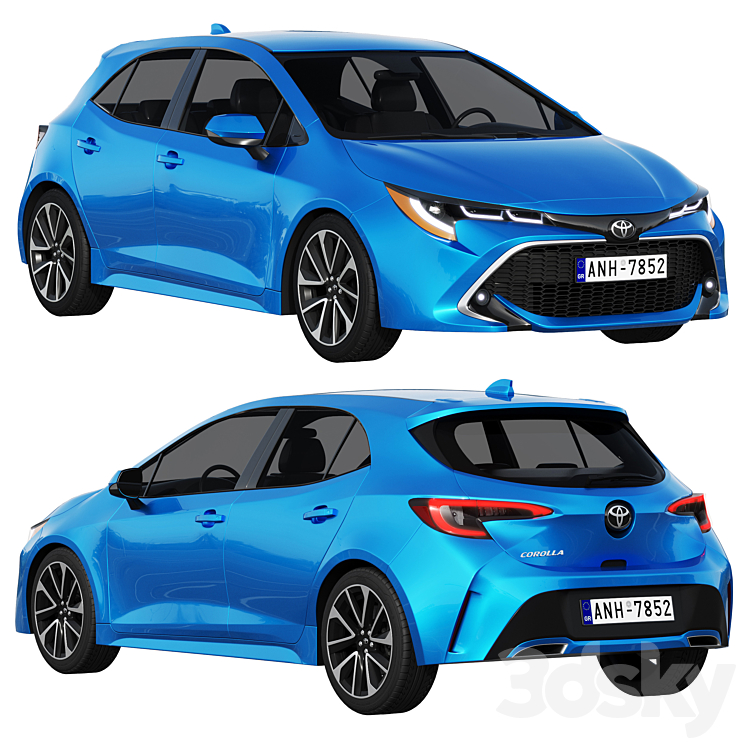 Toyota Corolla Hatchback 2021 3DS Max Model - thumbnail 1