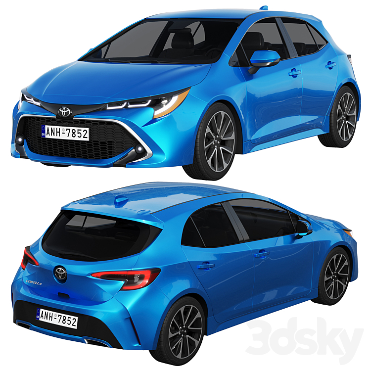 Toyota Corolla Hatchback 2021 3DS Max Model - thumbnail 2