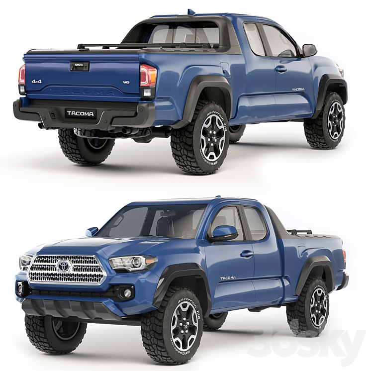 Toyota Tacoma extended cab 2017 3DS Max Model - thumbnail 1