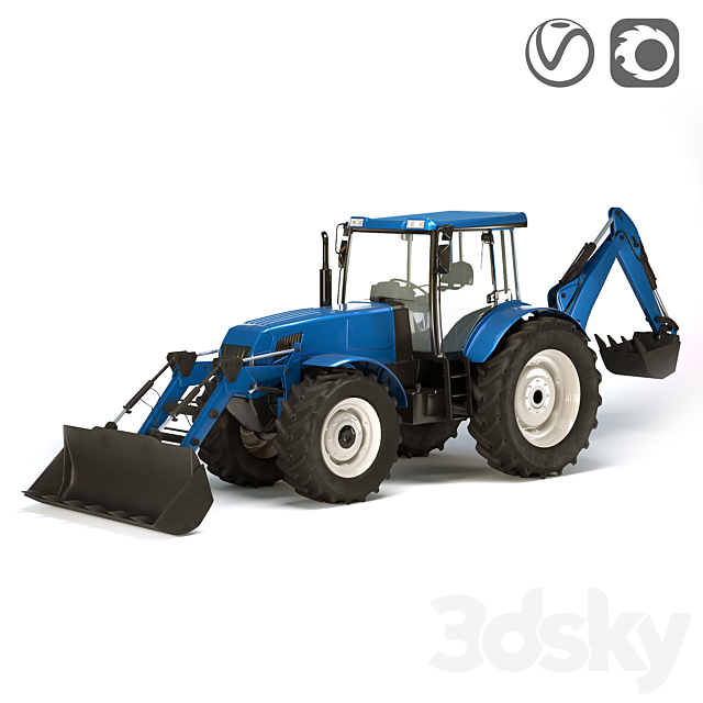 Tractor low _ middle _ high poly rigged 3DSMax File - thumbnail 1