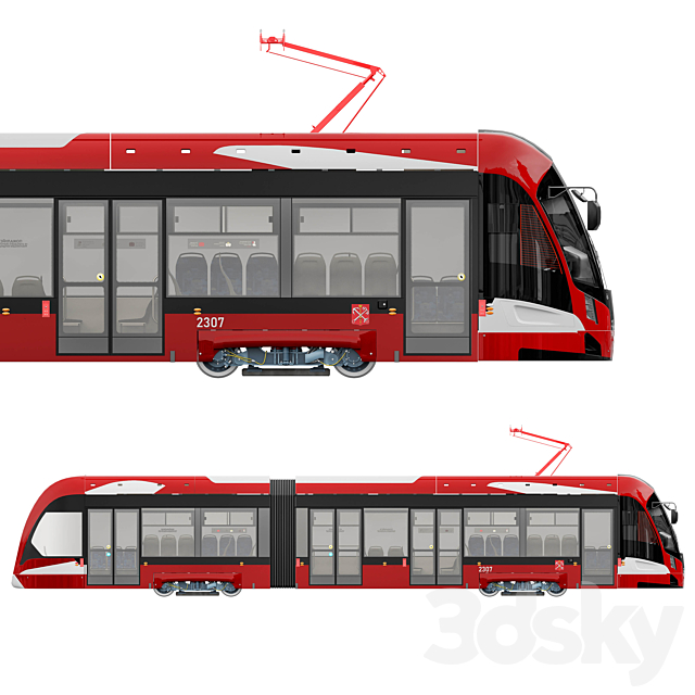 Tram “Bogatyr-M” 71-923 3ds Max - thumbnail 2