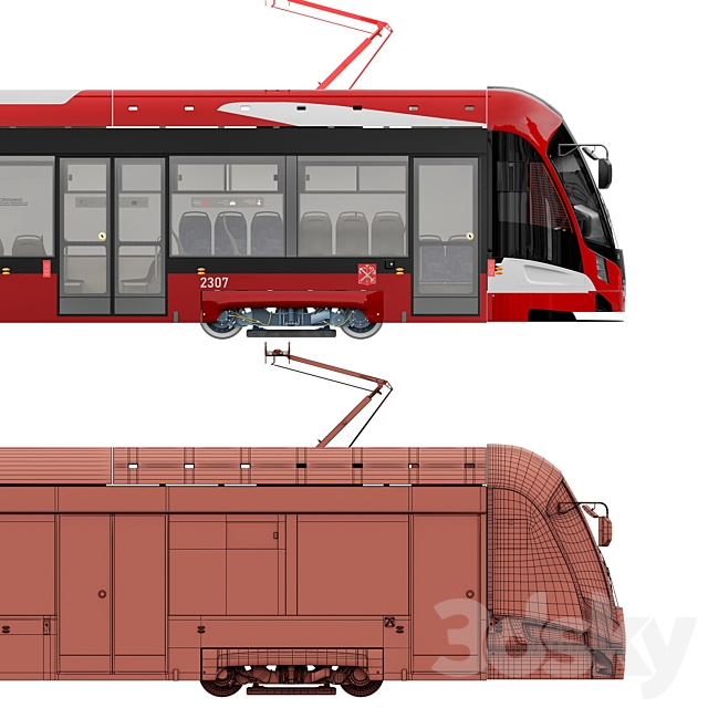 Tram “Bogatyr-M” 71-923 3ds Max - thumbnail 3