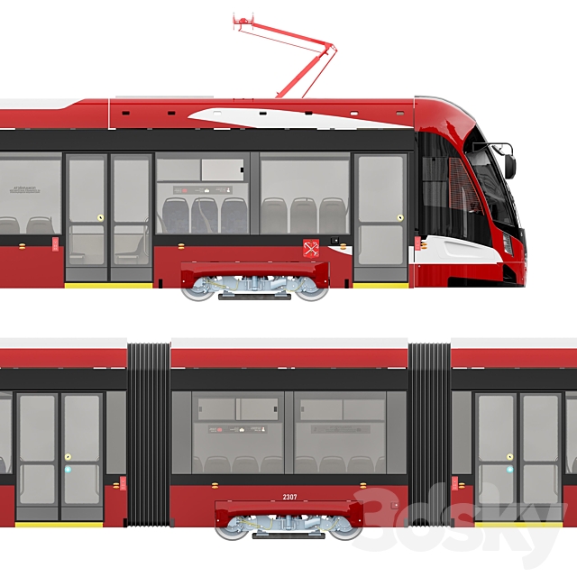 Tram “Nevsky” 71-932 3ds Max - thumbnail 2