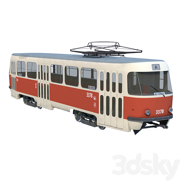 Tram Tatra T3 3ds Max - thumbnail 1