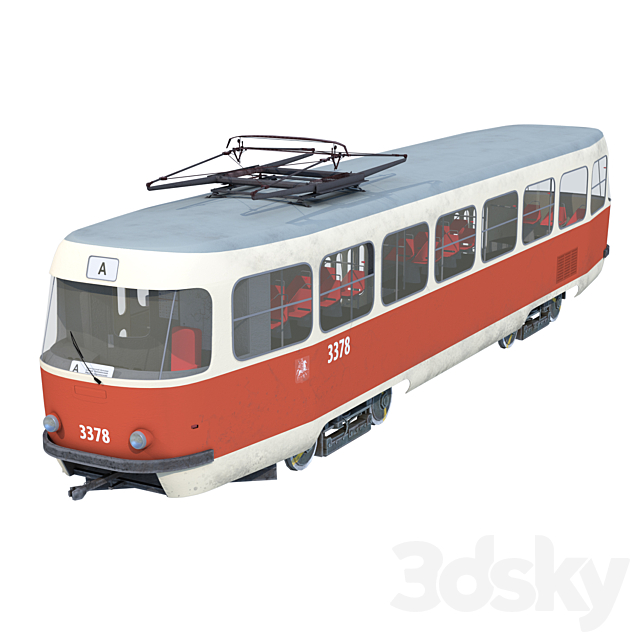 Tram Tatra T3 3ds Max - thumbnail 2