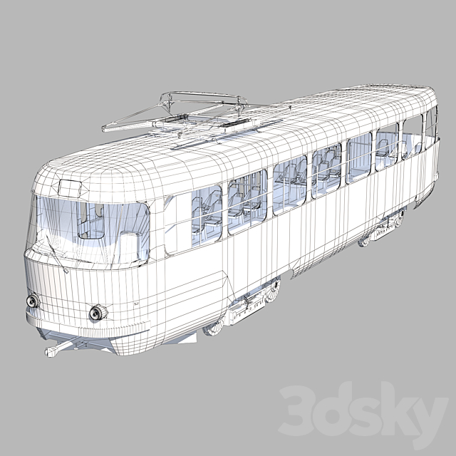 Tram Tatra T3 3ds Max - thumbnail 3