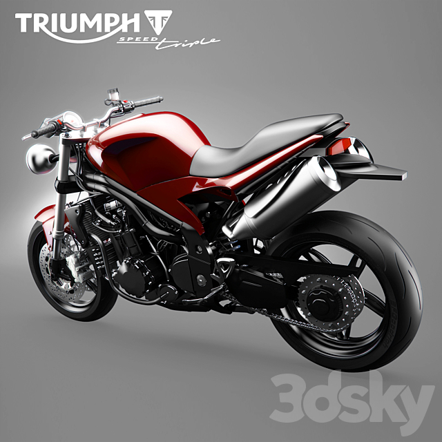 Triumph Speed ​​Triple motorcycle 3DS Max Model - thumbnail 2