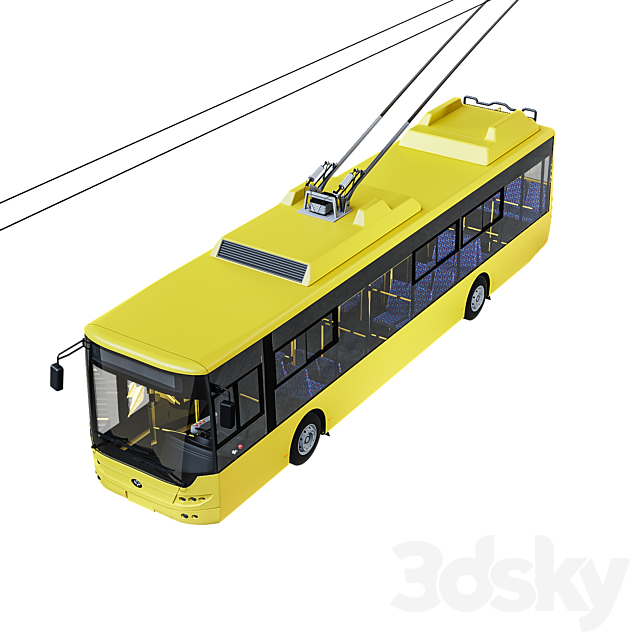 Trolley bus 3DS Max Model - thumbnail 2