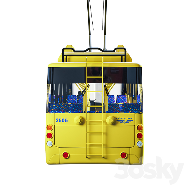 Trolley bus 3DS Max Model - thumbnail 3