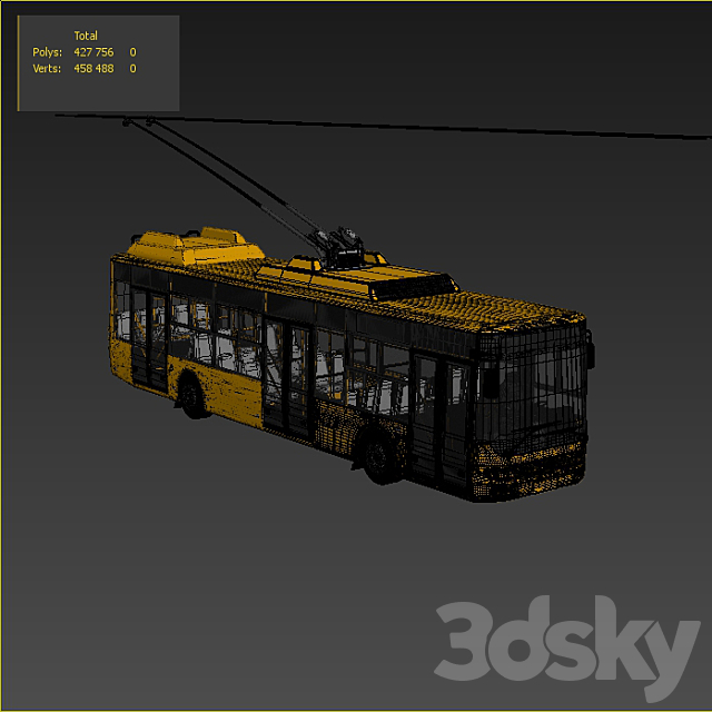 Trolley bus 3DS Max Model - thumbnail 5