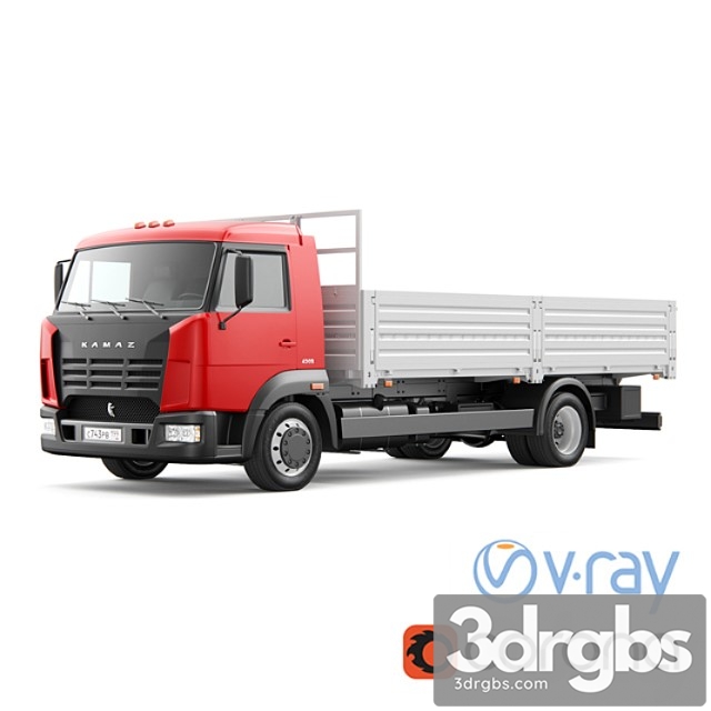 Truck kamaz 4308 3dsmax Download - thumbnail 1