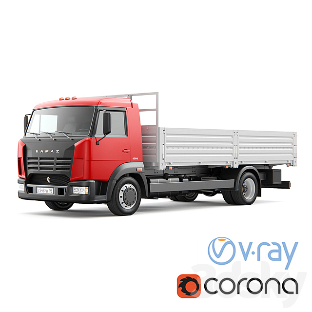 Truck KAMAZ 4308 3DSMax File - thumbnail 1