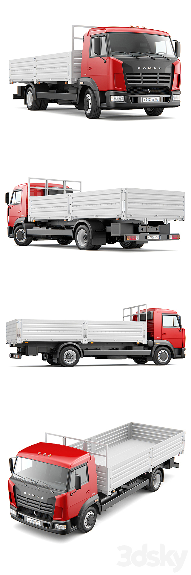 Truck KAMAZ 4308 3DSMax File - thumbnail 2